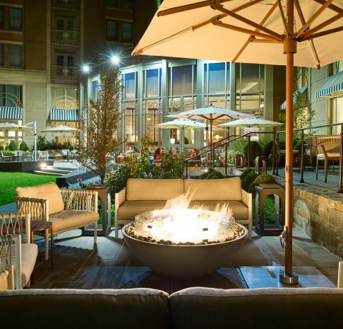fire pits at the lounge terrace at salamander dc