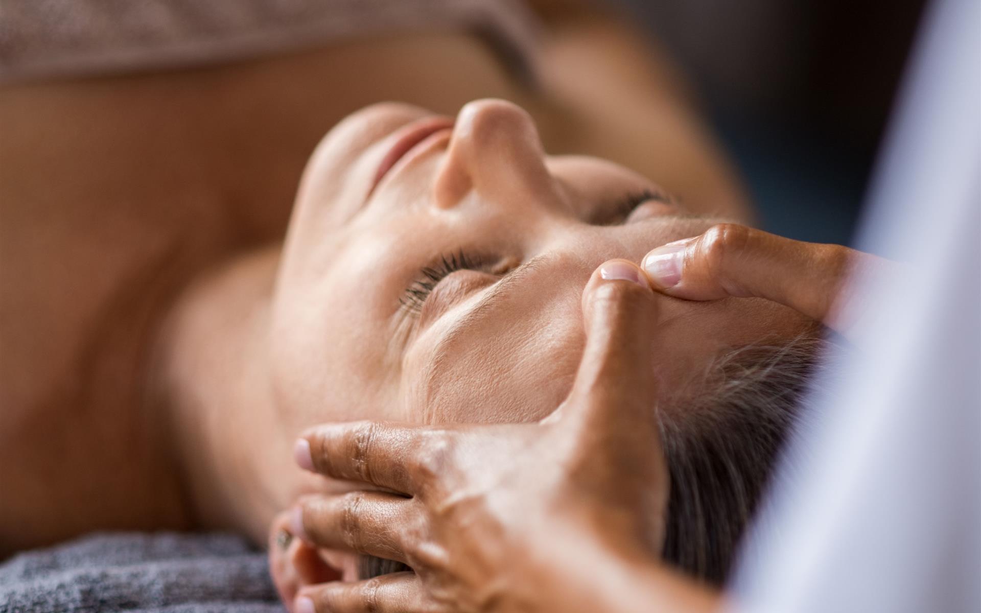 woman getting a face massage